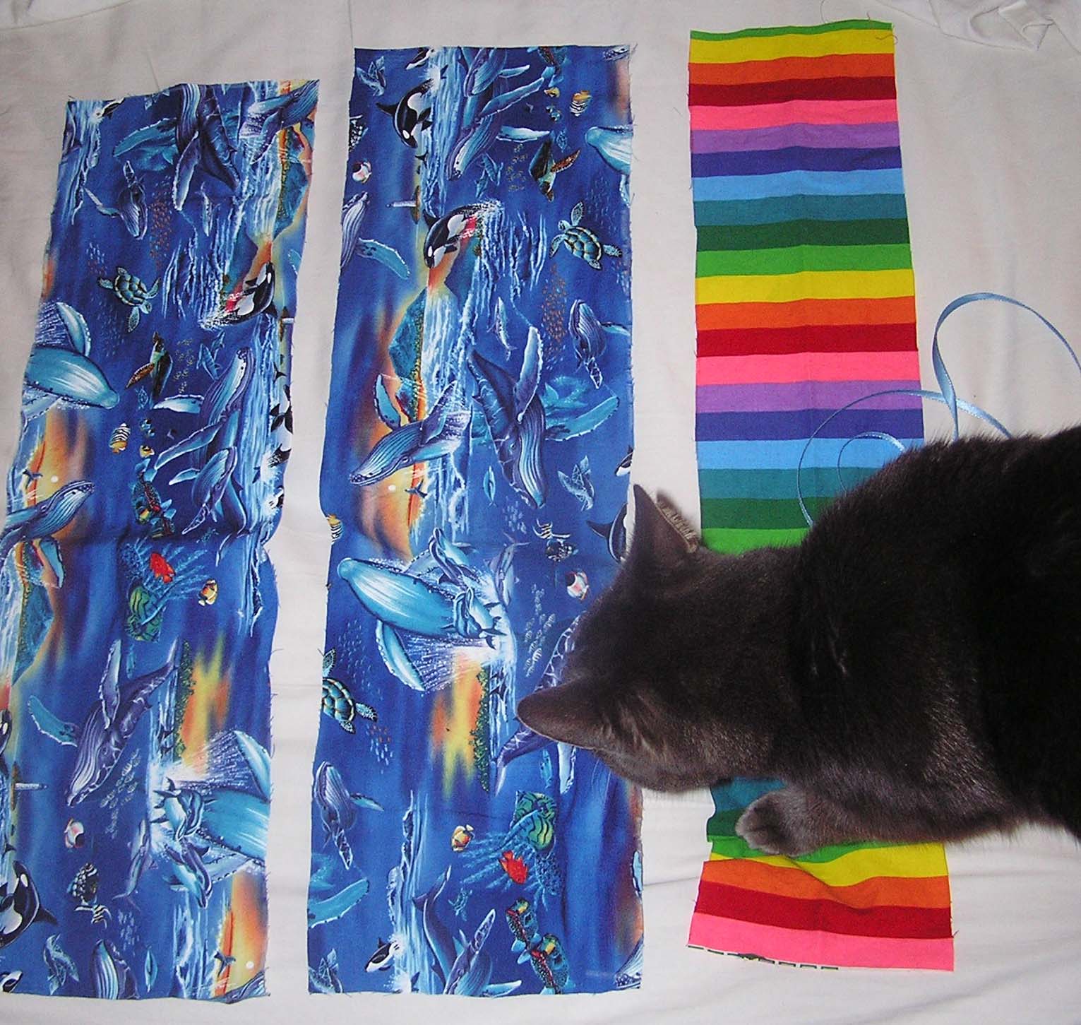 Materials for a crayon roll You see how much help I have around the house?