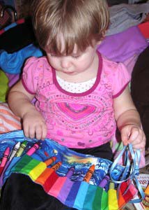 Grace loves her crayon roll