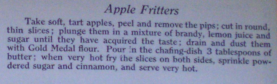 Apple Fritters from the Gold Medal Flour Cook Book Apple Fritters from the Gold Medal Flour Cook Book