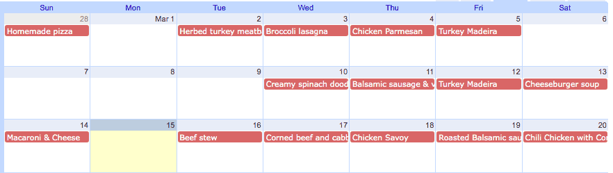 menu planning with google calendar menu planning with google calendar