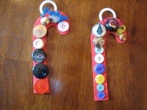 candy cane craft ornament for preschoolers to make