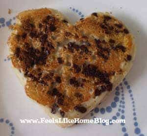 heart-shaped pancake