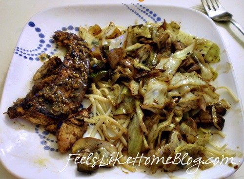 balsamic-chicken-with-cabbage-and-mushrooms