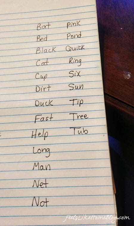 word search for early readers